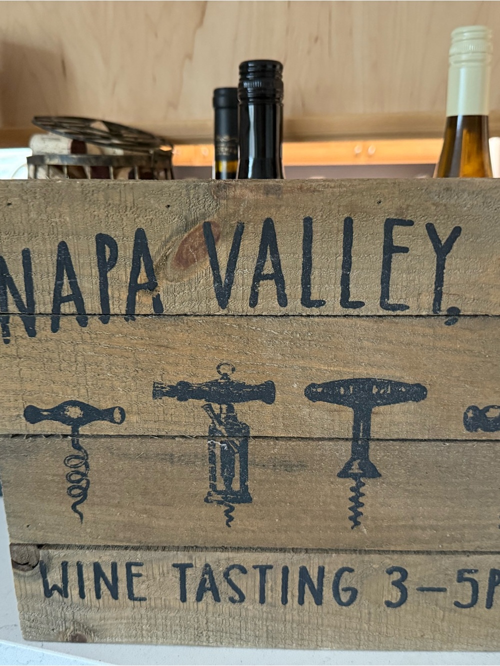 Napa Valley Rustic Wooden Wine Crate - Brown